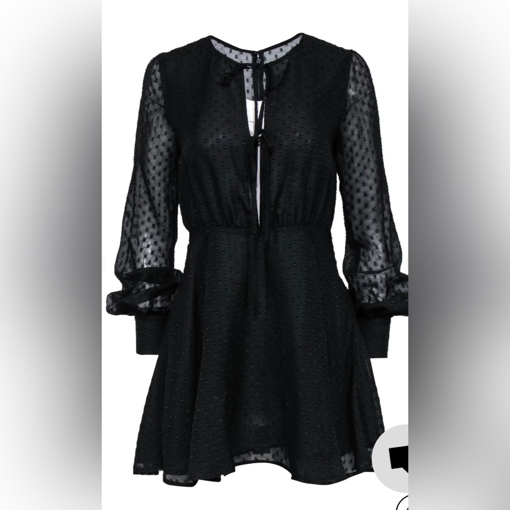 Privacy Please Jacquard Black Polka Dot Dress
